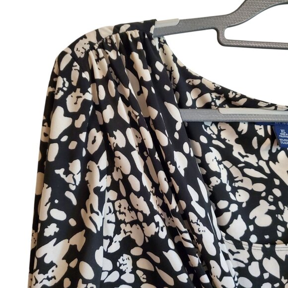 Chaps Black and White Abstract Artsy Midi XL - Picture 7 of 14